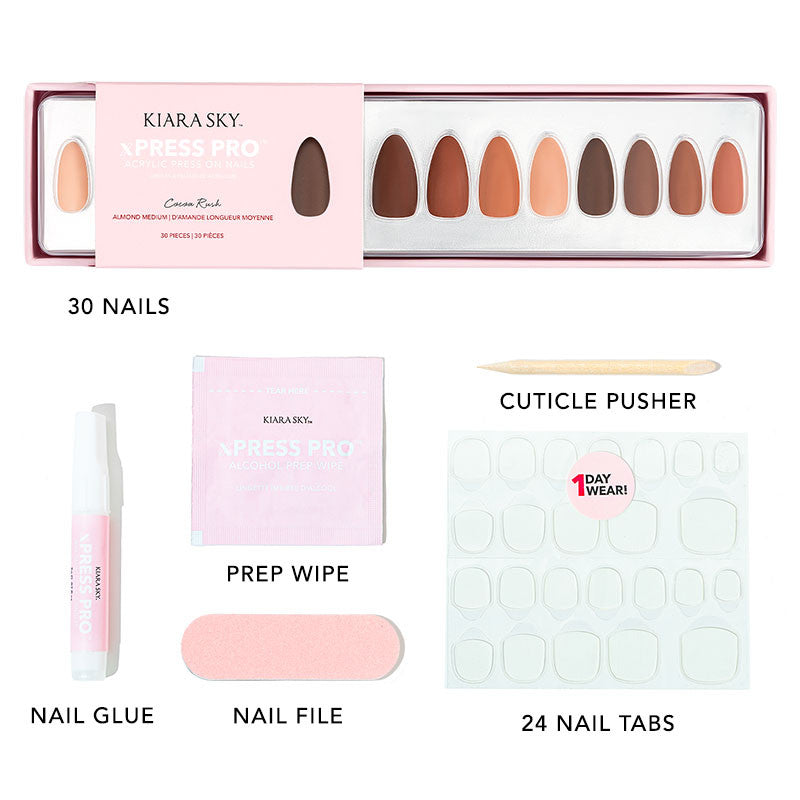 xPress Pro Press-On Nail Tips - XPAM03 Cocoa Rush Diamond Nail Supplies