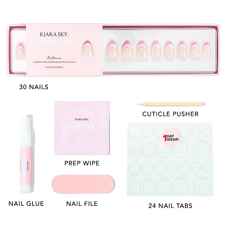 xPress Pro Press-On Nail Tips - XPAS01 Ballerina Diamond Nail Supplies
