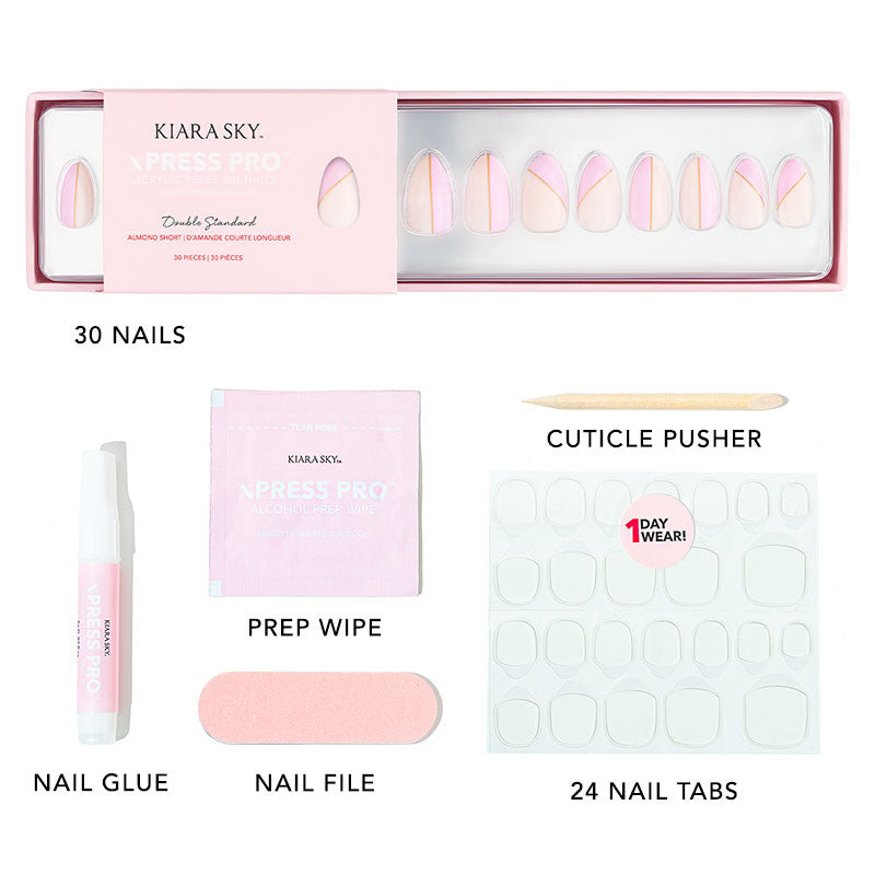 xPress Pro Press-On Nail Tips - XPAS05 Double Standard Diamond Nail Supplies