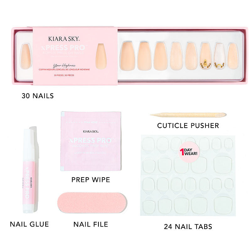 xPress Pro Press-On Nail Tips - XPCM02 Your Highness Diamond Nail Supplies