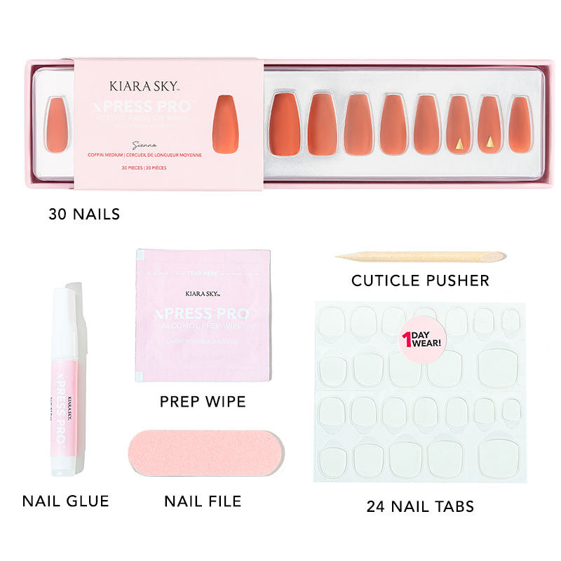 xPress Pro Press-On Nail Tips - XPCM04 Sienna Diamond Nail Supplies