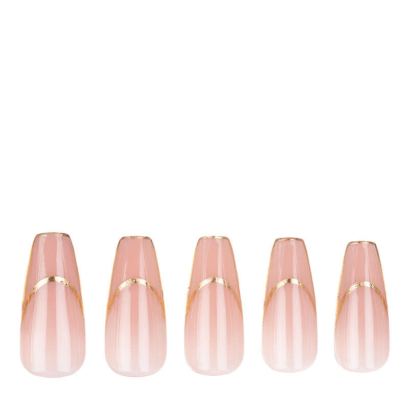 xPress Pro Press-On Nail Tips - XPCM06 Gilded Gold Diamond Nail Supplies