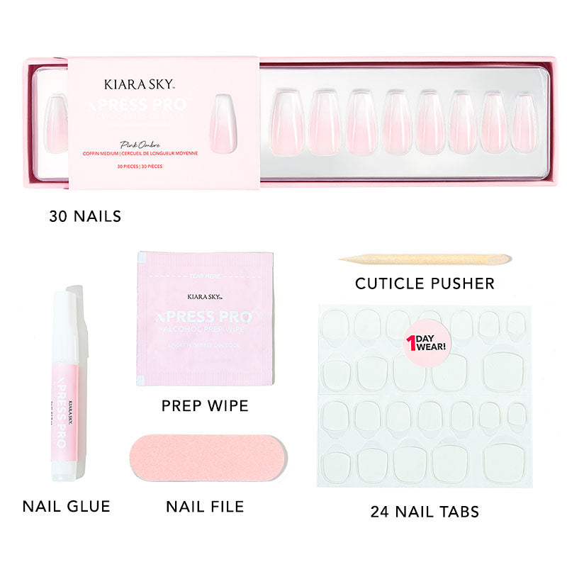 xPress Pro Press-On Nail Tips - XPCM03 Pink Ombre kiara-sky-australia